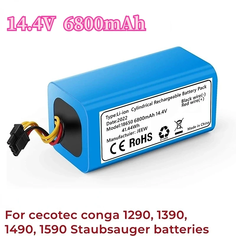 14.4 v 6800mah li-ion baterie, înlocuire compatibil cu conga 1290, conga 1390 și conga 1590