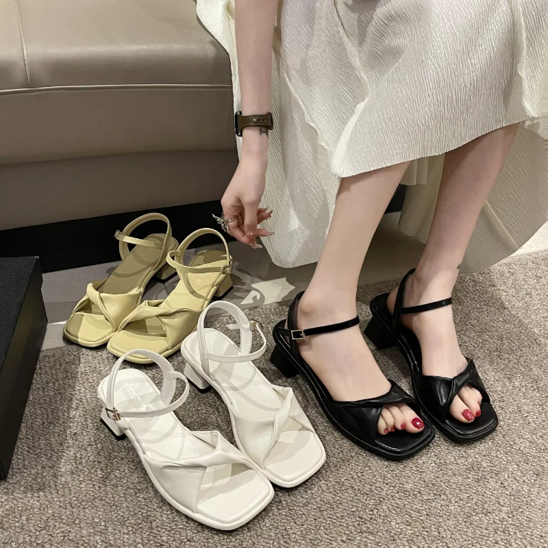 2023 Noua Moda Femei Elegante Sandale de Vara, sandale Toc Patrat Femei cu Toc Sandale de Lux pentru Femei Pantofi Casual Noi