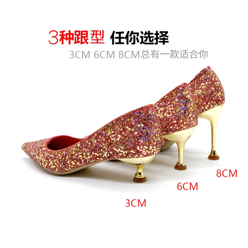 2023 Pantofi Femei Tocuri Ascuțite Tocuri de Moda Paiete Plus Size42 Pantofi pentru Femei Pantofi de Nunta Mireasa