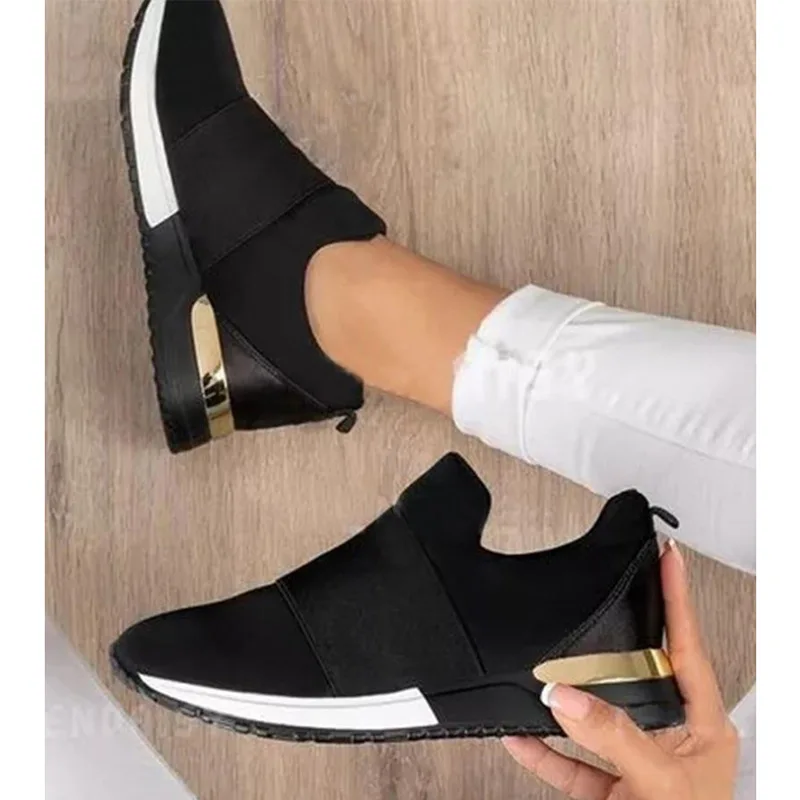2023 Toamna Adidasi Femei Platforma Vulcanizat Pantofi Femei Culoare Solidă Slip-On Sneakers Femei Casual Pantofi Sport Plus Dimensiunea 43