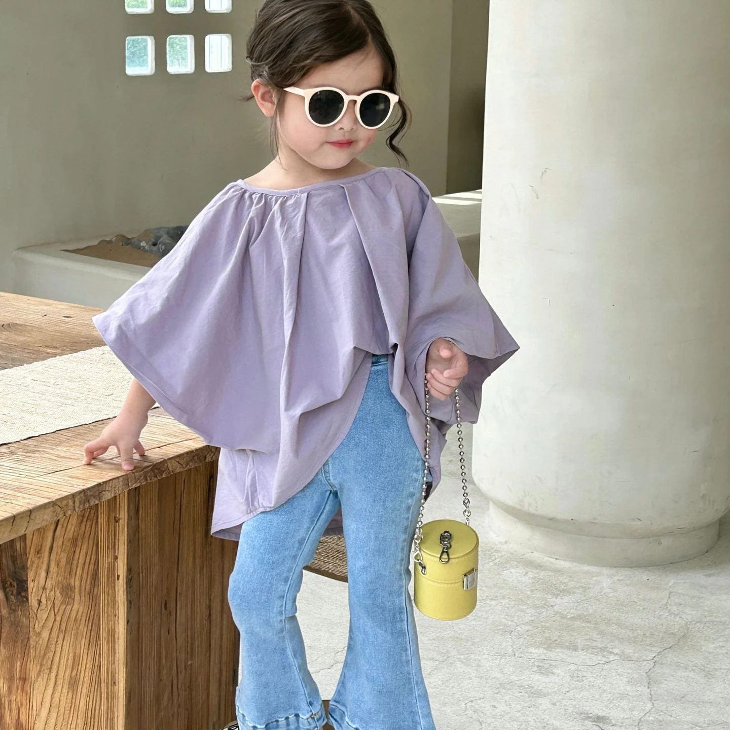 2023 Vara Noi de Îmbrăcăminte pentru Copii coreean Stil de Îmbrăcăminte pentru Copii Fete Tricou de Culoare Solidă