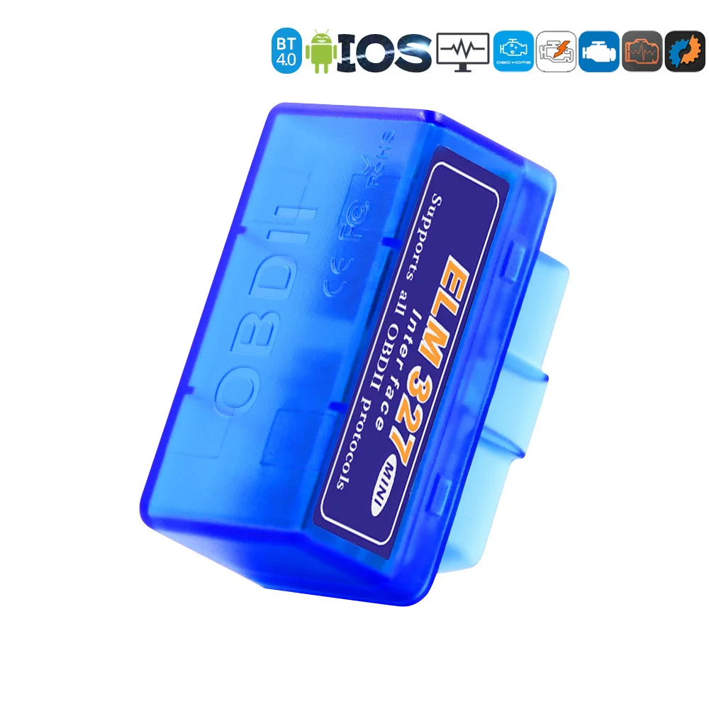 20buc Super Mini Elm327 Ultra Mini Bluetooth Automobile Instrument de Diagnostic Bluetooth 4.0 Android Albastru