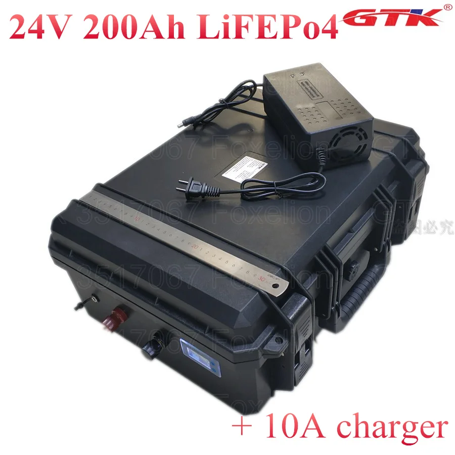 24V 200AH baterii lifepo4 200ah Litiu Fosfat de Fier LFP baterii solaire 200ah BMS Sistem de RV EV invertor caz impermeabil +10