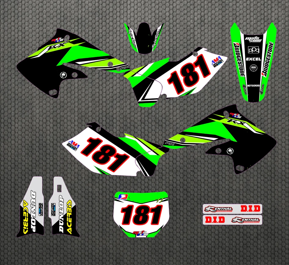 3M Echipa de Motociclete Grafică și Medii Decal Stiker Kituri pentru Kawasaki KXF250 2004 2005