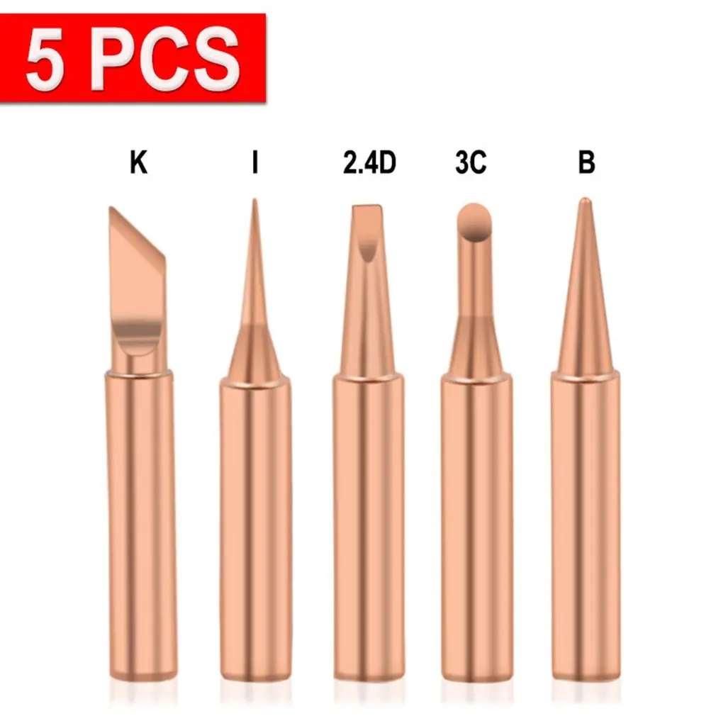 5pcs 900M-T Cupru Pur Vârf de Lipit Lipire fără Plumb Sfaturi de Sudare Cap BGA Lipit Instrumente de Branding Iron K+I+2,4 D+3C+B