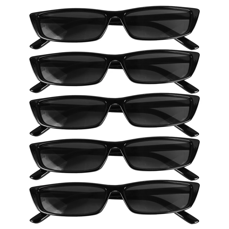 5X Epocă Dreptunghi ochelari de Soare Femei Mici Rama de ochelari de Soare Retro Ochelari de S17072 Cadru Negru Negru
