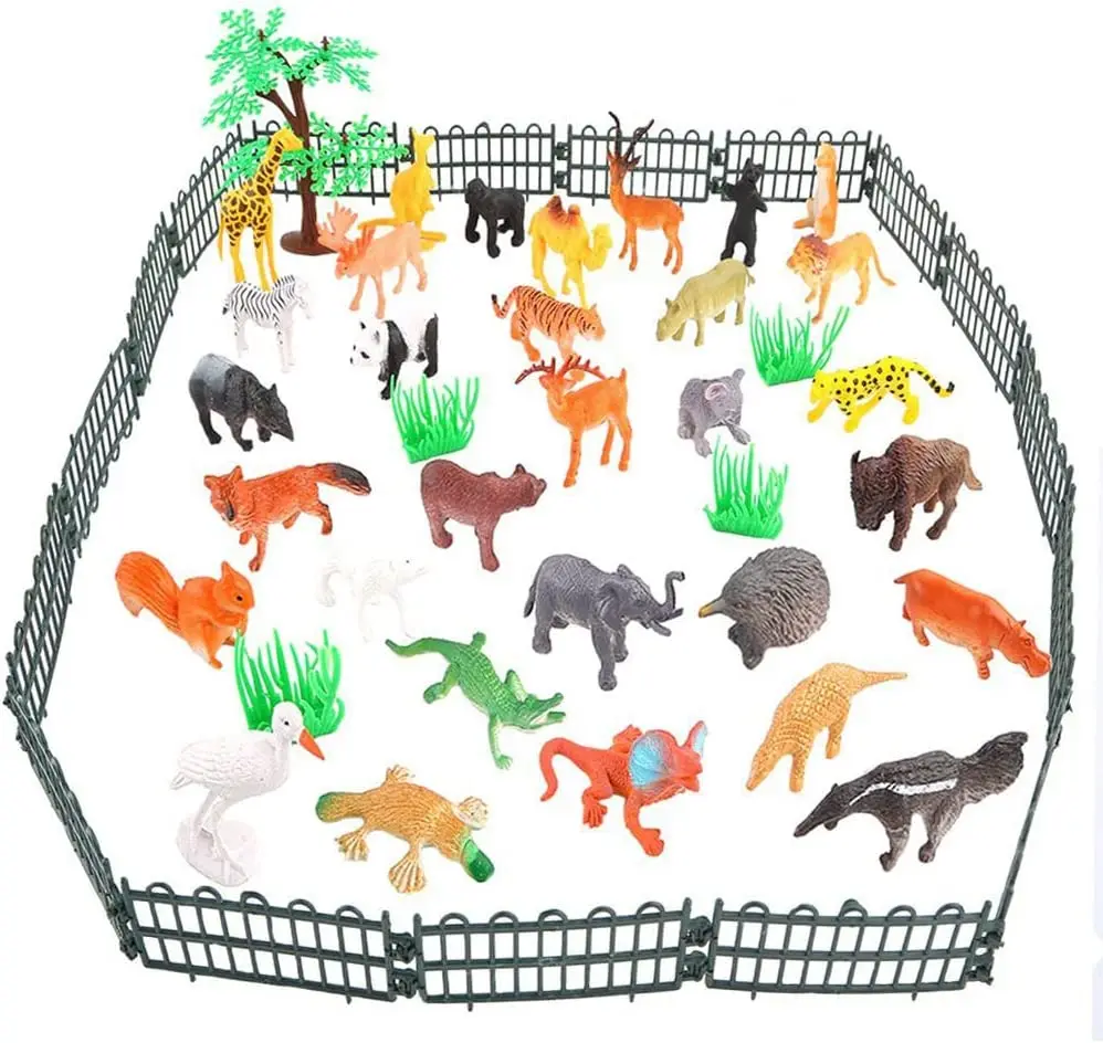 Animale de pădure Figurina Set, Realist Mini Jungle Animal Model de Set | Jungle Animal de Învățare Jucarii pentru Baieti, Fete, copii Mici Copii
