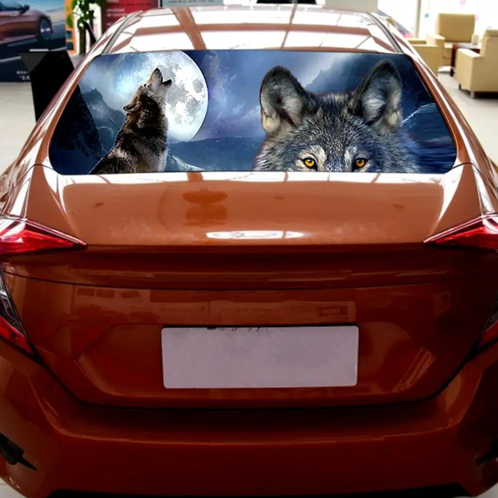 Autocolant decorativ de Efect 3D Lup Trib Totem Creative Înfricoșător Unic Parbriz Spate Poster pentru SUV