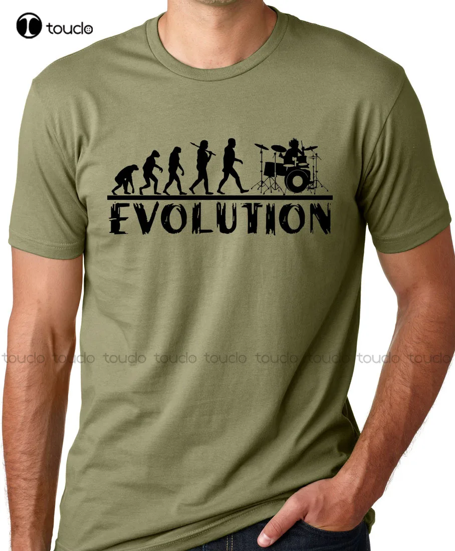 Bateristul Evoluția Funny T-Shirt Muzica Umor Tobe Tee Barbati Moda Personaj de Desene animate de Fitness T-Shirt