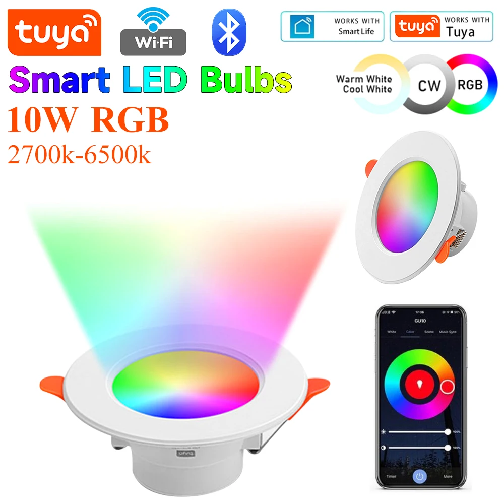 Bluetooth-Compatibil Loc plin de culoare LED Lampă de Plafon RGB Reglabile Încastrat Lumină Rotundă corp de Iluminat 110V 220V Smart Home corp de Iluminat
