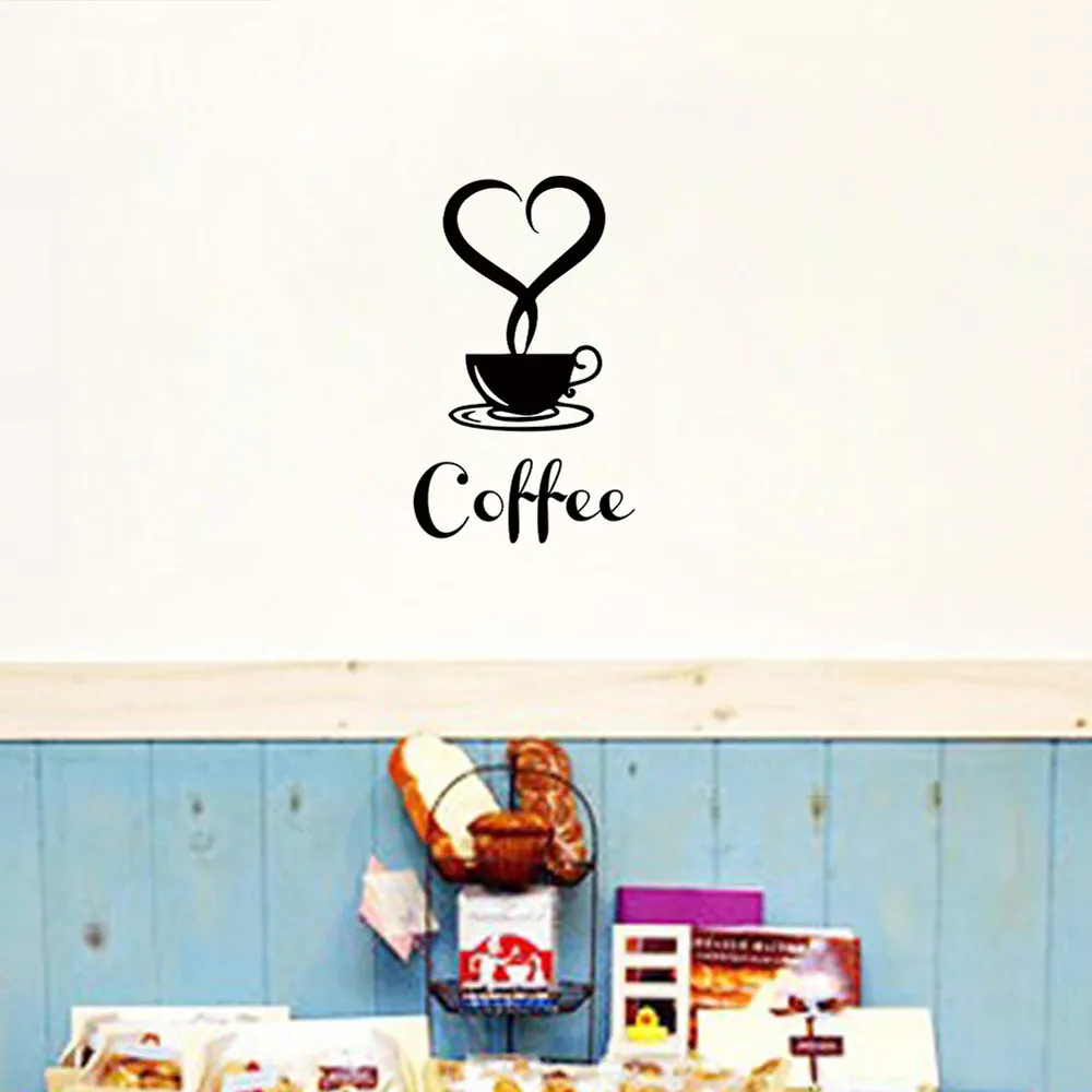 Cafea Place Cupa Arta de Perete Decal Bucătărie, Cafenea, Magazin de Decor Detașabil Cafea Iubitor de Autocolant Inima Cana de Perete Poster de Arta AZ328