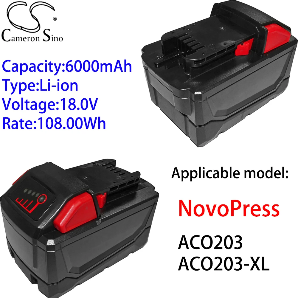 Cameron Sino Ithium Baterie 6000mAh 18.0 V pentru NovoPress,ACO203,ACO203-XL Baterie Reîncărcabilă
