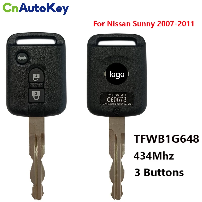 CN027091 3 Butoane Originale Auto-Cheie Pentru Sunny 2007-2011 Veritabilă Mașină de la Distanță 434MHz Cu PCF7936 80564-95F0F TFWB1G648