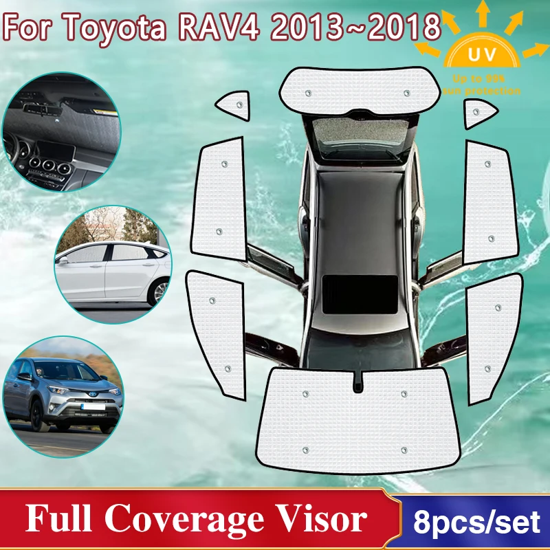 Complet Acoperă Umbrele de soare Pentru Toyota RAV4 Accesorii XA40 2013~2018 Parbriz, geamuri Laterale Shaby Parasolar Accesorii Auto 2016 2017