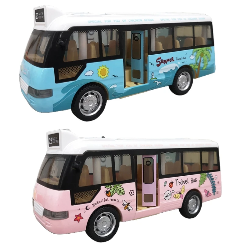 Copii de Simulare de Autobuz Turnat Vehicule pentru a Juca Jucării Push-Pull Autobuz Școlar în Formă de Set Portabil Diecasts Jucărie Vehic