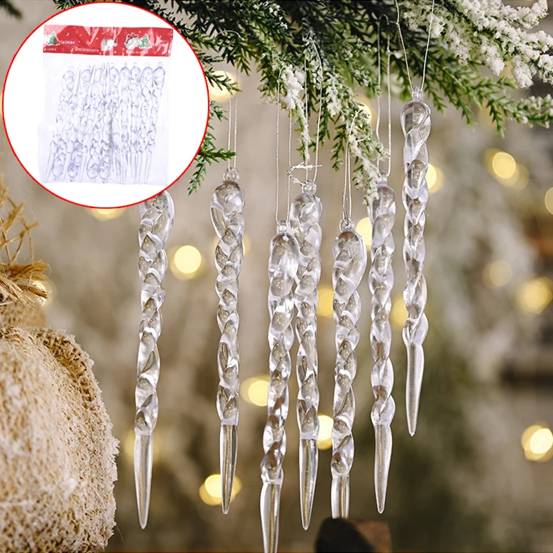 Crăciun Decoratiuni interioare Simulare de Gheață de Crăciun Copac Agățat Ornament Fals Sloi de gheață Fulg de nea elemente de Recuzită Pentru X-mas Petrecere de Anul Nou