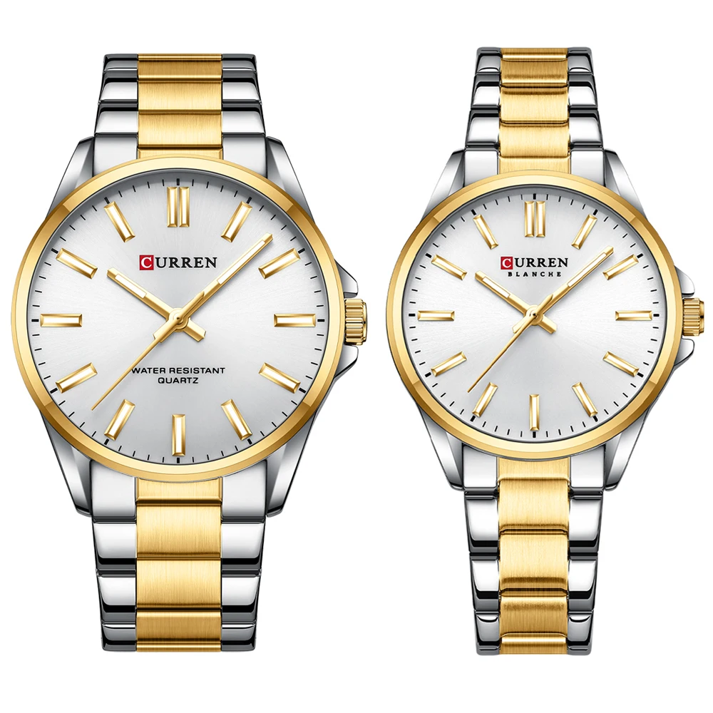 CURREN Brand de Moda Câteva Ceasuri pentru Iubitorii de Clasic Simplu Cuarț Oțel Inoxidabil Braclect Ceasuri de mana cu Mâinile Luminos