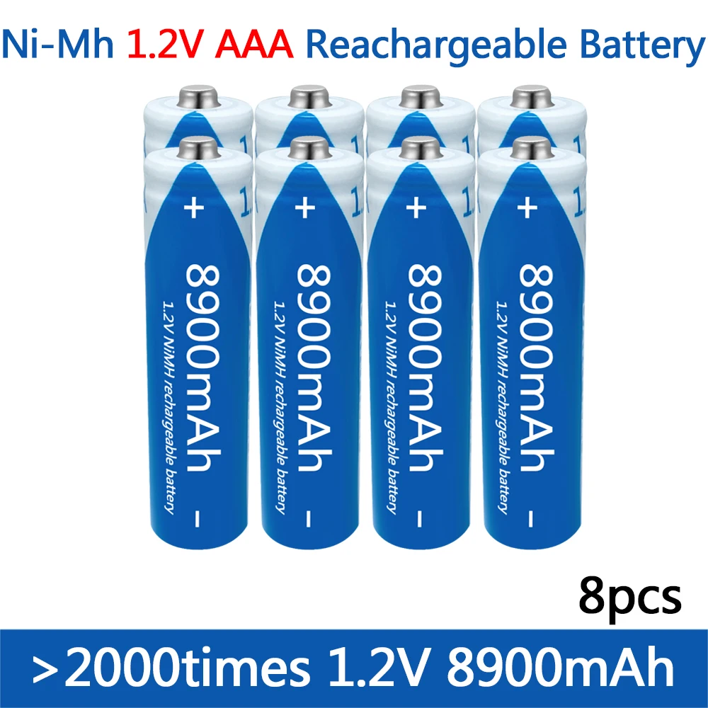 de înaltă calitate AAA1.2V 8900mAh 100% baterie Reîncărcabilă NI-MH baterii AAA 1.2 V 8900mAh, lanterna, ceas de jucărie remotecontrol NI-MH baterie