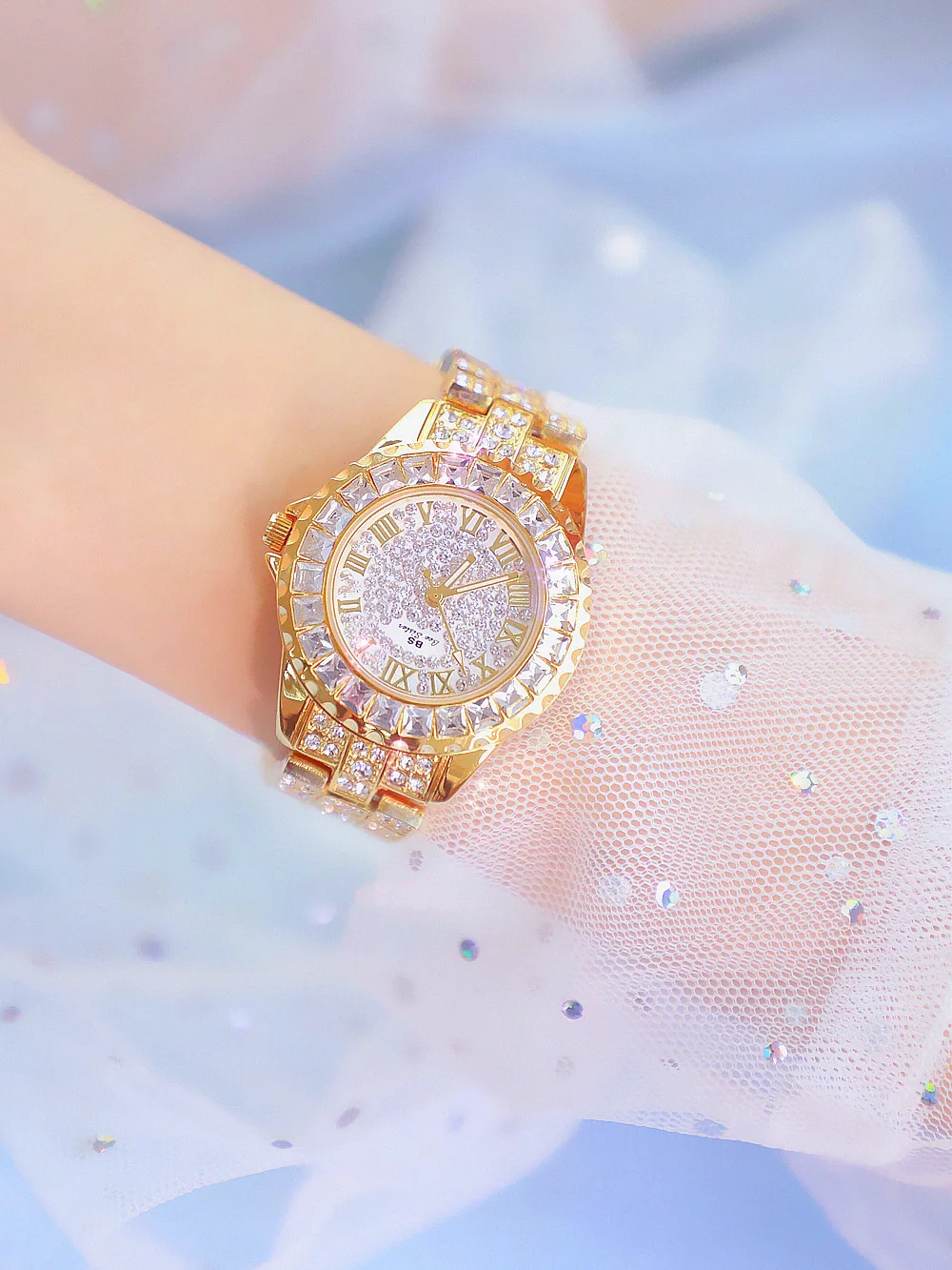 Doamnelor Ceasuri de mână Rochie Ceas de Aur de Cristal Diamant Ceasuri din Oțel Inoxidabil de Argint Ceas Montre Femme pentru Femei Ceasuri Brățară