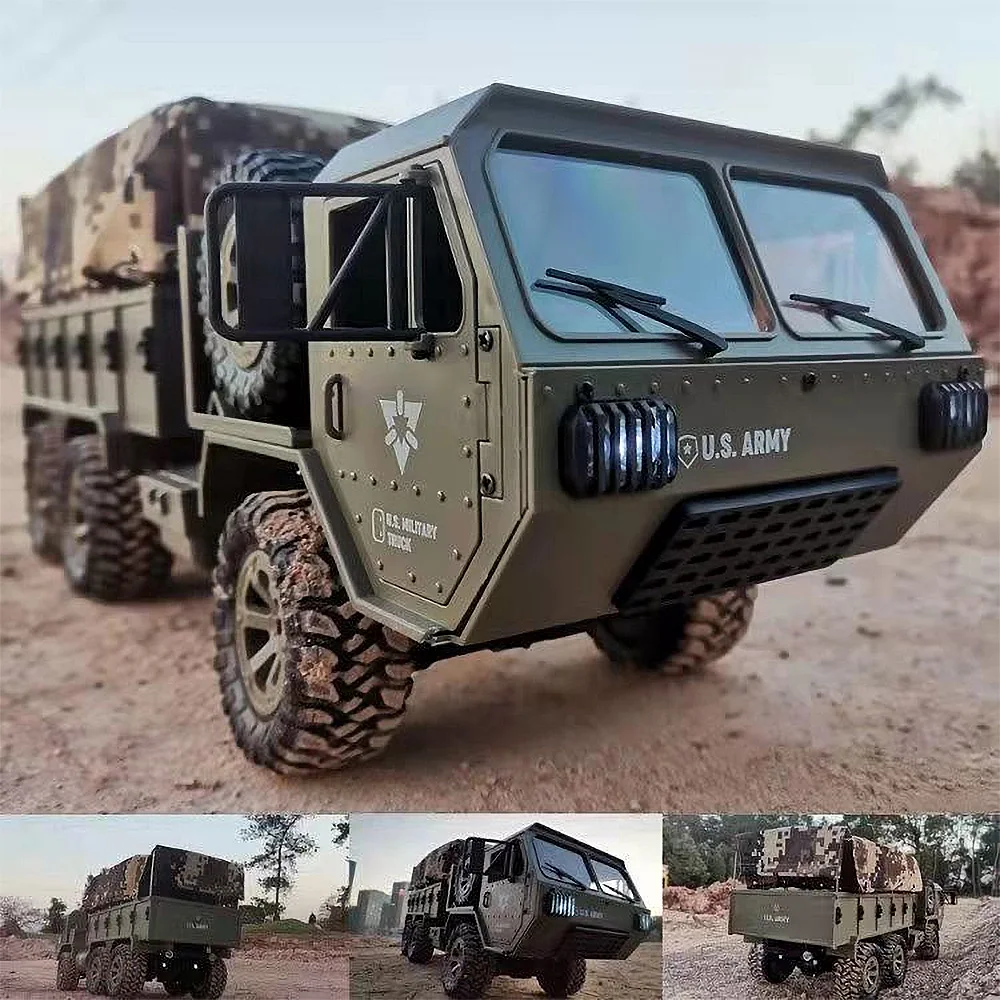 Fayee 1/16 RC Hemtt NE Camion Militar 6WD Rock Crawler Off-Road de Control de la Distanță Vehicul Jucărie Cort & Camera Wifi FY004 Armata Verde