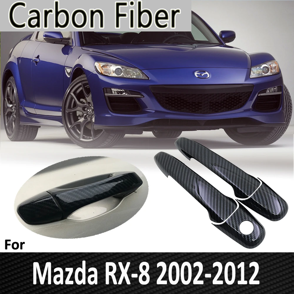 Fibra de Carbon negru pentru Mazda RX-8 RX8 RX 8 2002 2003 2004 2005 2006 2007 2009 2010 2011 2012 Mânerul Ușii de Acoperire Accesorii Auto