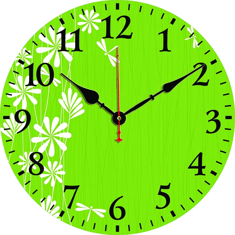 Floare Verde Personalizat Ceas Mare Living Home Decor Ceas De Perete Rotund Cuarț Ceas De Masa Copii Dormitor De Decorare Perete