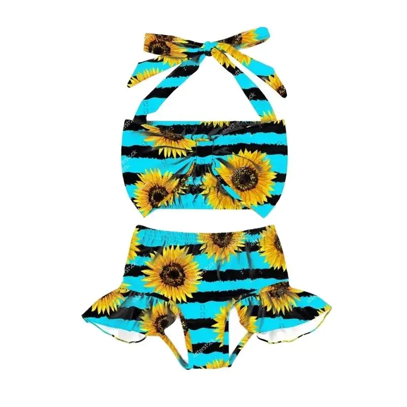 Floarea-Soarelui De Vară Fierbinte De Vânzare Copii Drăguț Costum De Baie Din Două Piese Pentru Copii Costume De Baie Beachwear Set De Baie