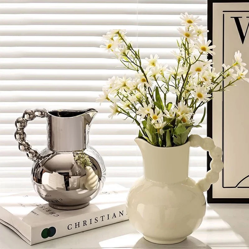 Franceză Ceramic Portabil Lapte Oală Vaza Ceramica Ghiveci Decor Pentru Camera De Zi Dormitor Sufragerie Hotel Desktop Decor Acasă