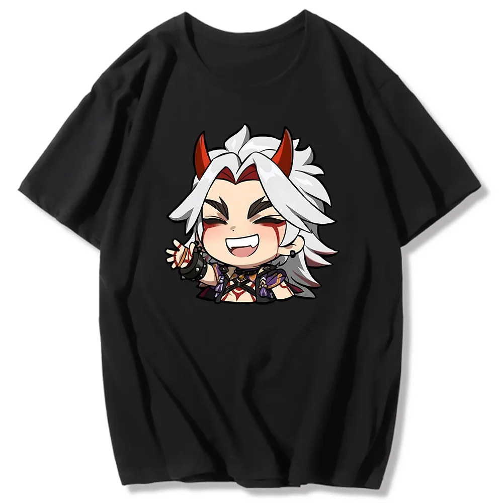 Genshin Impact Arataki Itto T-shirt Joc Graphic Tee-shirt Femei Kawaii Imprimare Tricou Fete Supradimensionate Topuri Casual 100% Bumbac