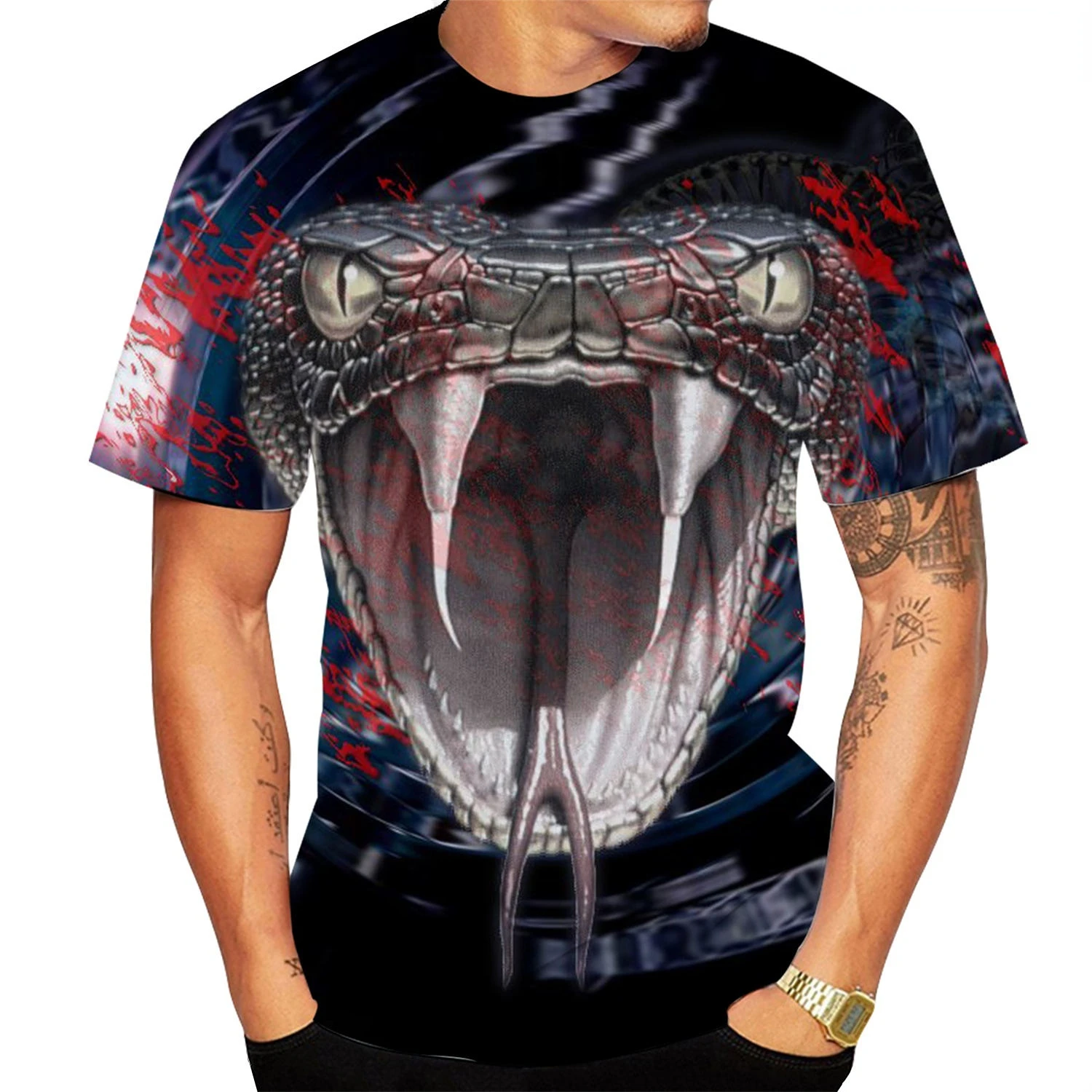 Groază Straniu Sarpe de Imprimare 3D Bărbați Dominator Moda T-shirt Noutate Unisex Distractiv Sarpe Cobra Topuri cu Maneci Scurte Haine