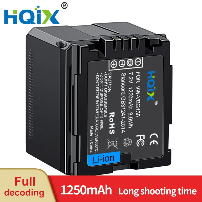 HQIX pentru Panasonic HDC-SD100 DX1 HS20 HS300 HS700 SD10 SD1PP TM350 HS250 VDR-D50 DST-H48 H41 Camera VW-VBG130 Încărcător de Baterie