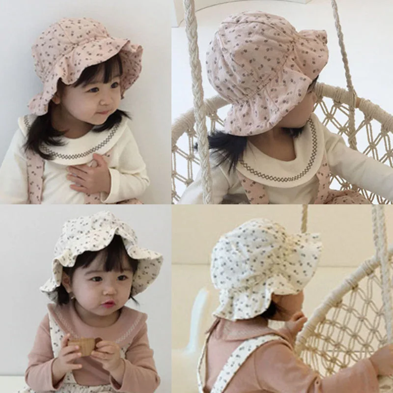 Imprimare De Moda Copil Pălărie Găleată De Vara Fete Palarie De Soare Coreea Style Fete Călătorie În Aer Liber Plajă Capace Accesorii Pentru Copii
