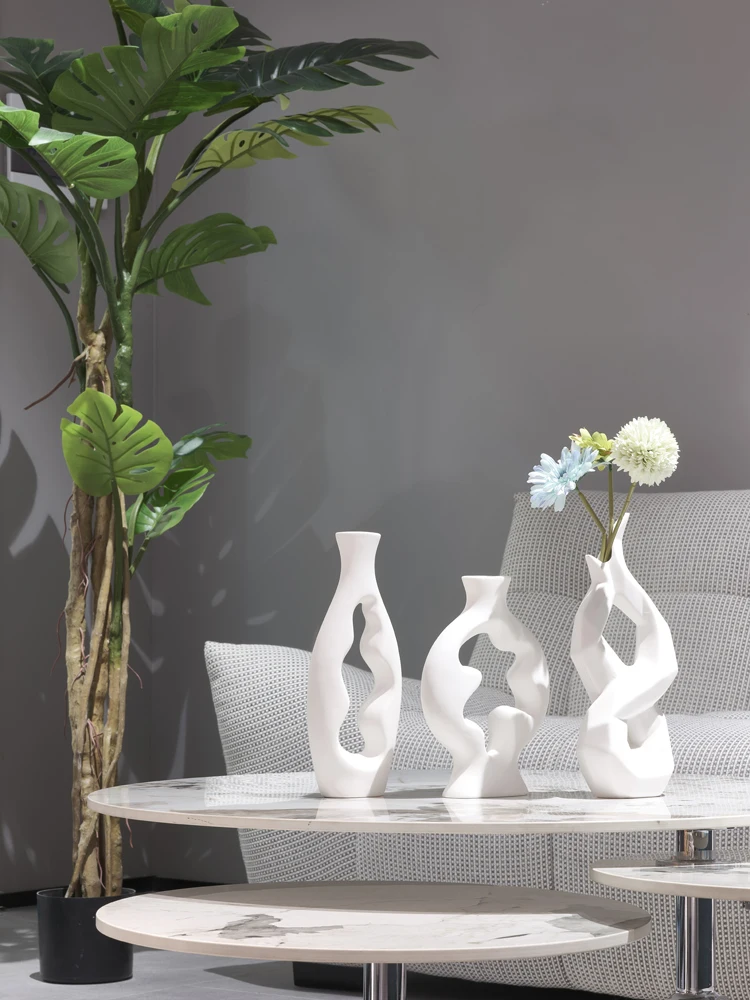 INS. Alb creative Nordic vaza ceramica decor, flori uscate camera de zi, aranjament floral, masă, pod, flori ware