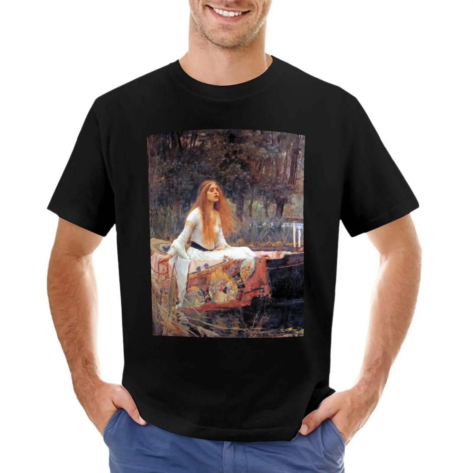 John William Waterhouse Doamna din Shalott T-Shirt uscare rapidă tricou maneci Scurte tee barbati haine