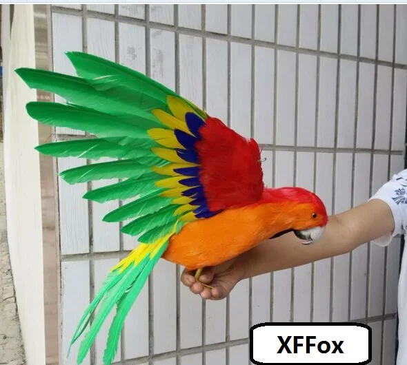mare viața reală roșu și portocaliu papagal model spuma si blanuri aripi papagal pasăre model cadou despre 42x60cm d0219