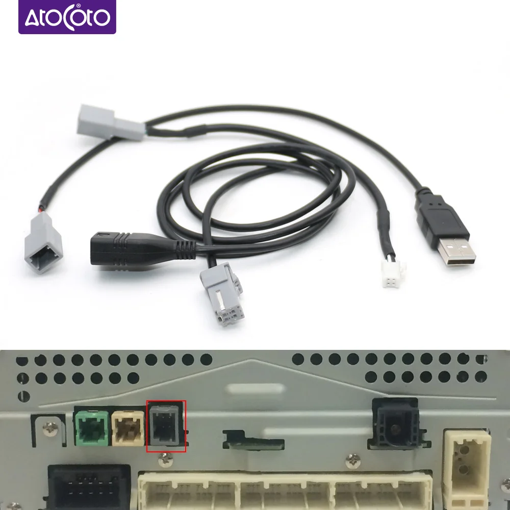 Masina 4 Pin USB Cablu Adaptor Conector Audio de Sârmă de Intrare de mass-Media, Radio-CD Player pentru Toyota Camry Avalon Corolla, RAV4