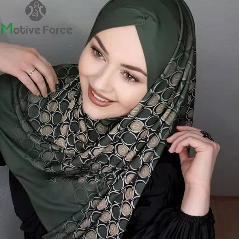 Musulman Imprimate Șifon Hijab Abaya Hijab Rochie Pentru Femei Abayas Femei Jersey Cap Eșarfă Șal Turbane Instant Turban Arabă