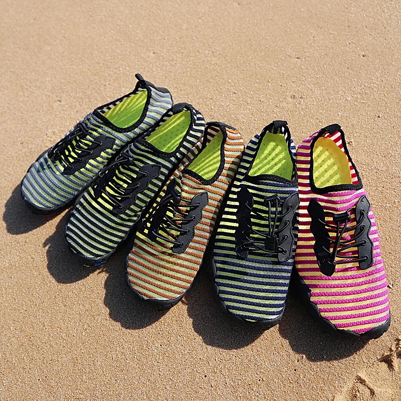 Noi Adidași Aqua Pantofi de Plaja Derivă Ciclism Sport trecere prin vad Desculț Scufundări, Înot cu Apă Dungi Tricotate Încălțăminte pentru Femei, Bărbați