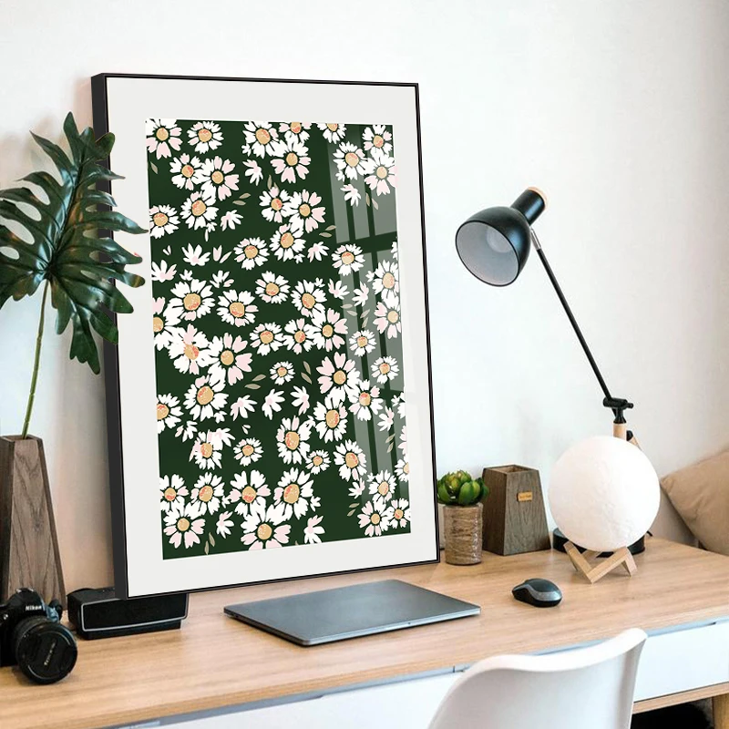 Nordic Poster Daisy Floare De Perete De Arta De Imprimare Panza Uri Imagine Pentru Living, Dormitor Decor Interior Modern Pictura