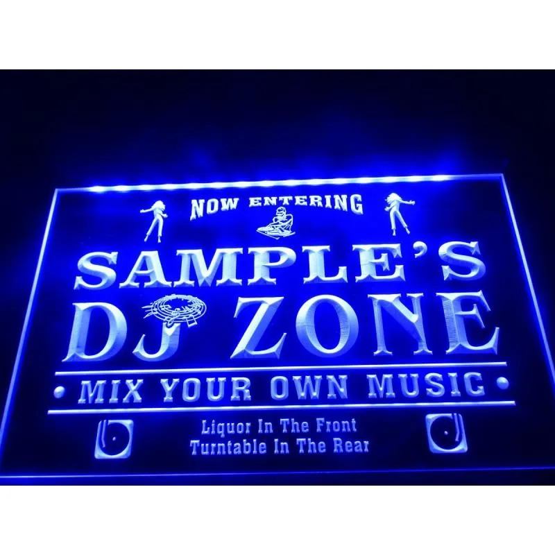 Nume Personalizate Personalizate Dj Zonă De Muzica Placă Turnantă Disco Bar Bere Led-Uri Lumina De Neon Semn