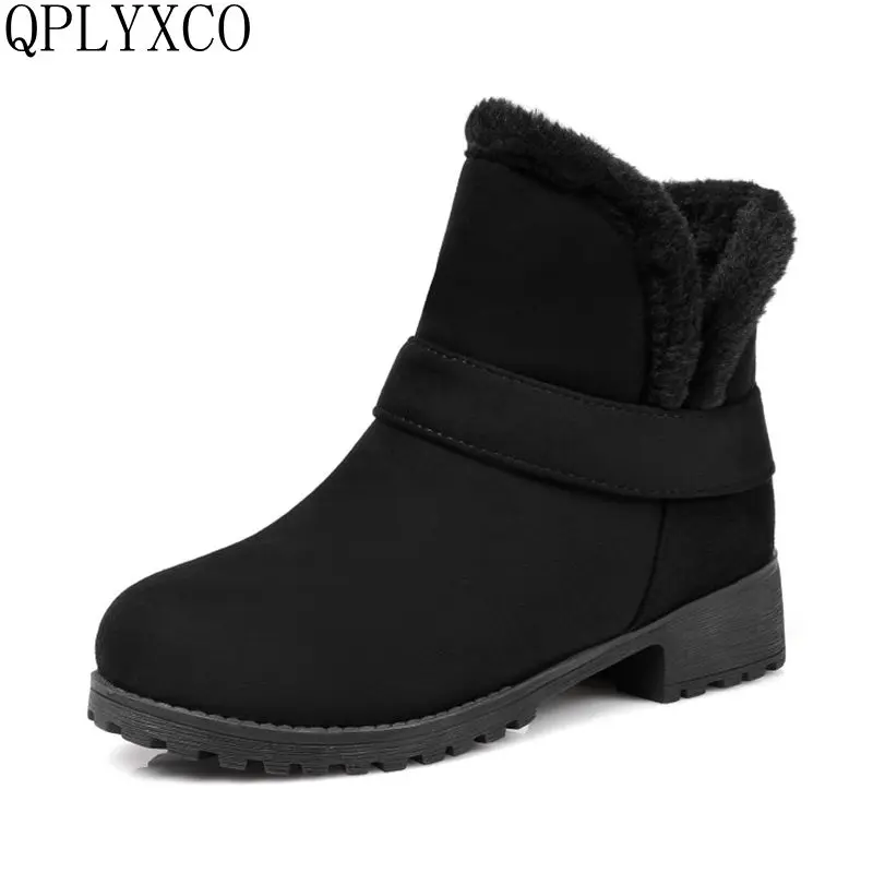 QPLYXCO Plus Noua moda glezna cizme de iarna, Ghete de Mici dimensiuni Mari 33-48 pantofi femei snow boot de Pluș Cald pantofi femei C9-56