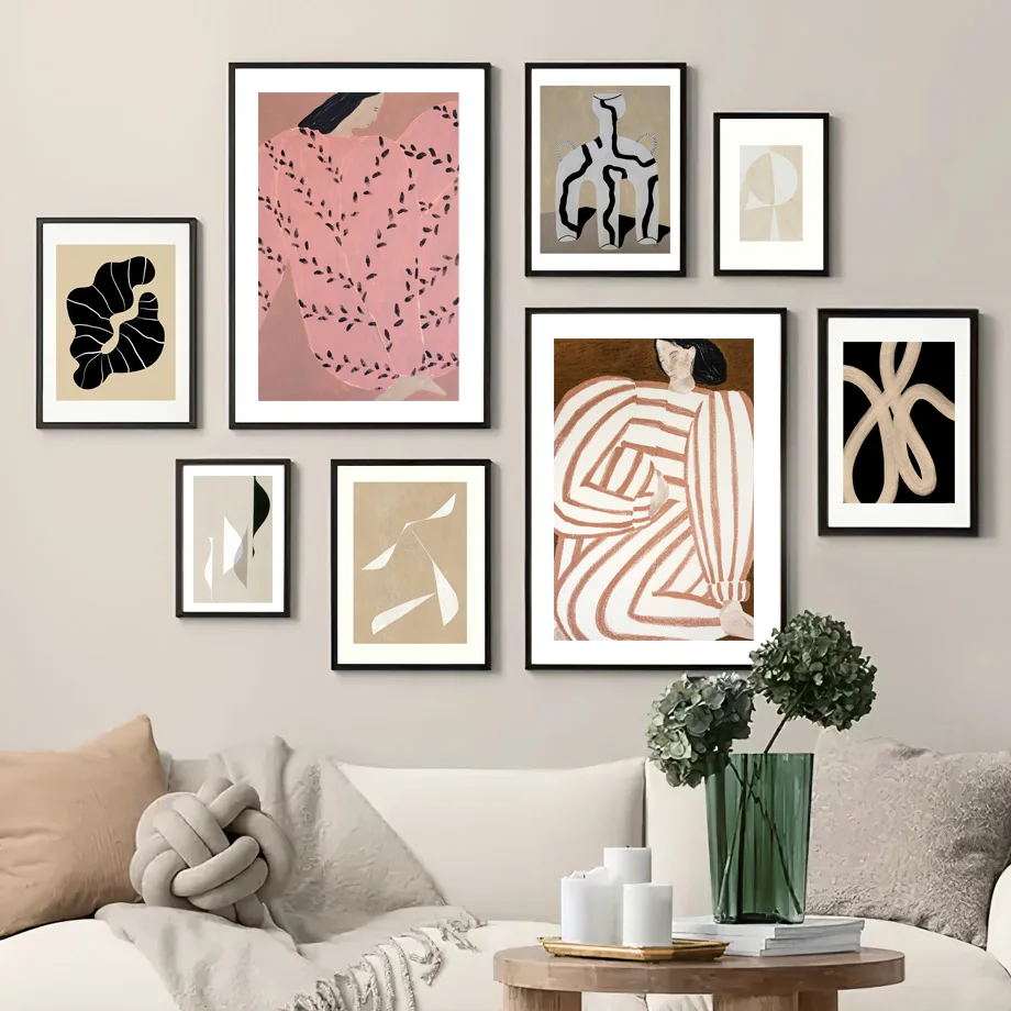 Sofia Lind Pijamale Fata Geometria Vaza Abstract Nordic Postere Si Printuri De Arta De Perete Panza Pictura Imagini Pentru Living Decorul Camerei