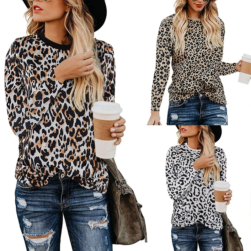 Toamna New Sosire 2020 Femei Doamnelor Leopard Bluza Vrac Maneca Lunga Topuri Sexy Bluze De Moda De Sex Feminin Tricouri Bluze Top