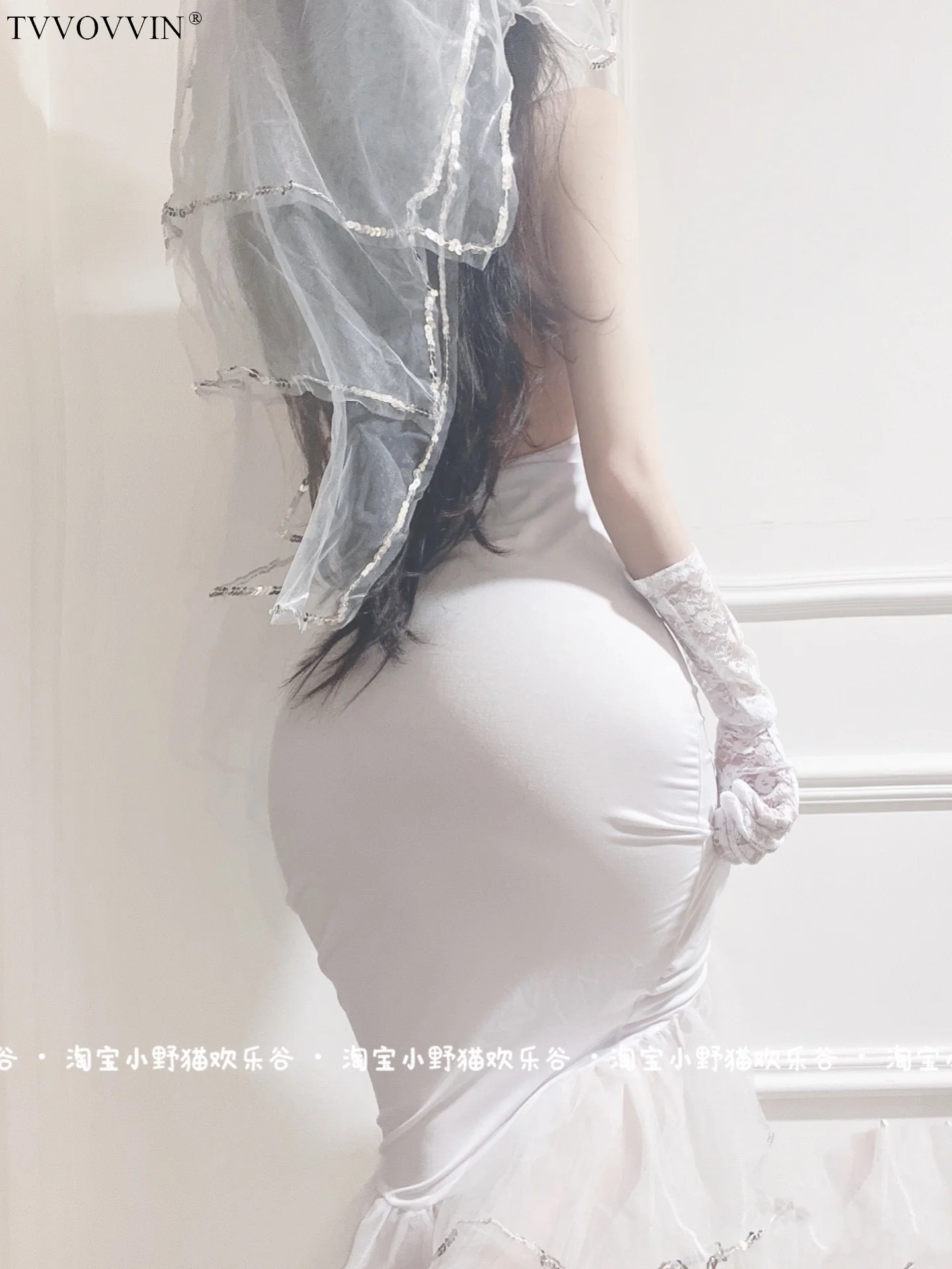 TVVOVVIN plasă subțire volane din dantela maxi rochie de mireasa cosplay uniformă halat transparent subțire fierbinte sexy femei coreene halat dulce GSM7