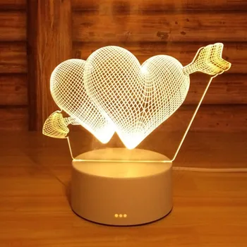 Dragostea romantică Lampa 3d in forma de Inima Balon Acrilice Led Lumina de Noapte Decorative Lampă de Masă de Ziua Îndrăgostiților Iubita Cadou T1