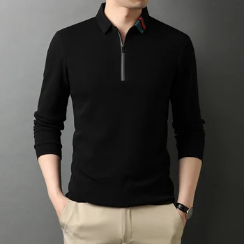Mare 100% Bumbac Designer Nou Brand De Moda Tricou Polo Barbati 2023 Coreean Calitate De Top Casual Cu Maneca Lunga Topuri Haine Barbati