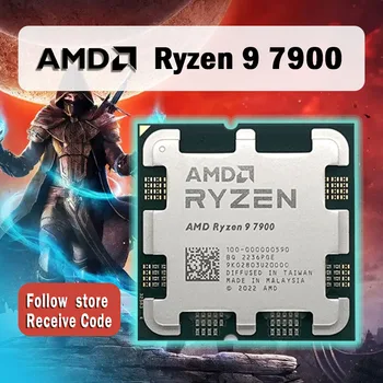 AMD Ryzen 9 7900 R9 7900 3.7 GHz 12-Core 24-Fir CPU Procesor 5NM L3=64M 100-000000590 Socket AM5 Fara cooler