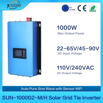 MPPT 1000W Solare Grid Tie Inverter de Descărcare a Bateriei DC 22-65V sau 45-90V să AC110V/ 230V Auto Pur Sinusoidală cu Senzor WiFi