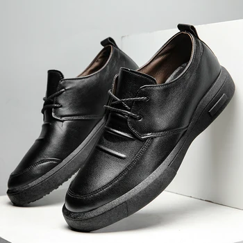 2023 Barbati Pantofi Rochie Casual din Piele Pantofi Business din Piele Pantofi dantela-up în aer liber Mocasini Confortabile Mascul Negru de Conducere Pantofi