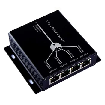 4 Port IEEE802.3Af PoE Extender pentru Camera IP Extinde 120M Distanta de Transmisie cu 10/100Mbps LAN 4 Porturi POE Extender